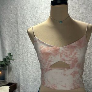 Abercrombie & Fitch Soft A & F Collevtion Pink and White Tie-Dye Camisole Small